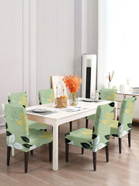 Cortina Green 6 Pieces Floral Printed Dining Chair Covers