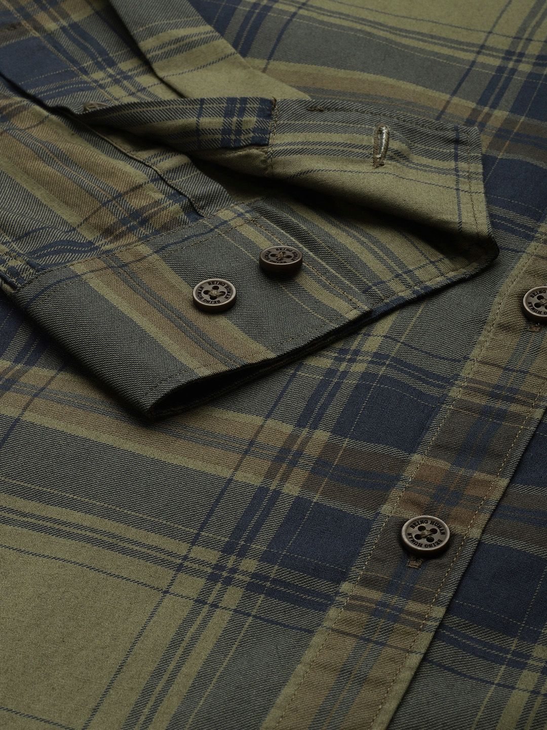 Being Human Slim Fit Checked Pure Cotton Casual Shirt