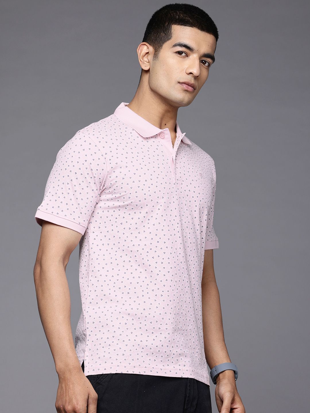 Raymond Slim Modern Fit Printed Polo Collar Pure Cotton T-shirt