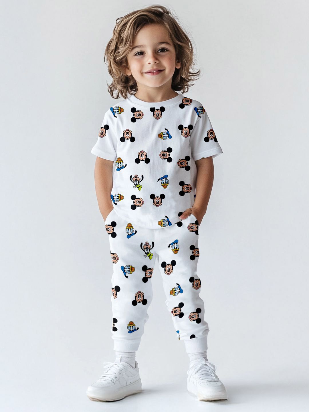 Nauti Nati Boys Printed Short Sleeves Pure Cotton T-shirt With Joggers
