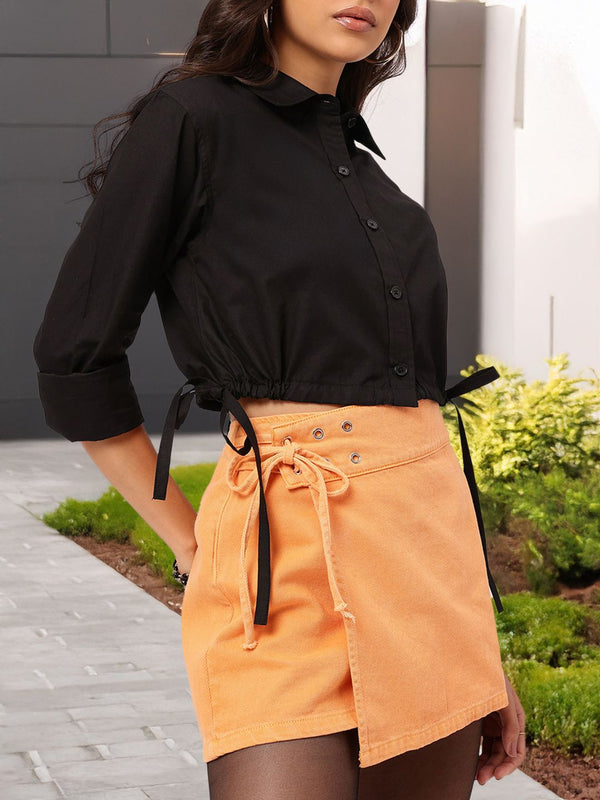 DressBerry Crop Craze Tie-Up Shirt