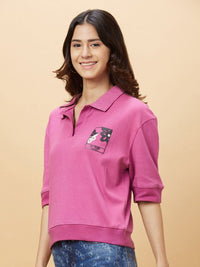 Being Human Women Polo Collar Applique T-shirt