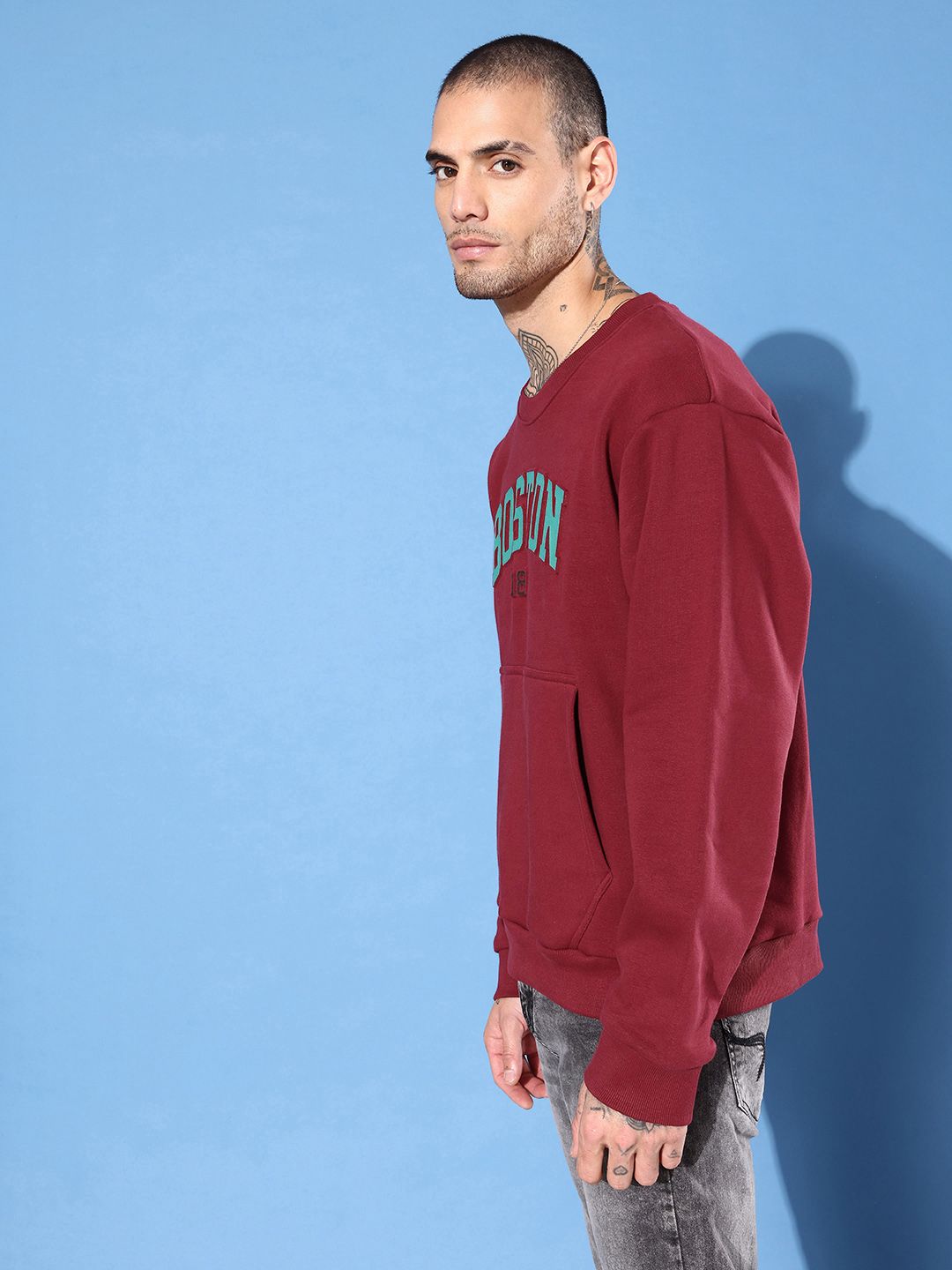 DILLINGER Men Typography Printed Oversized Sweatshirt