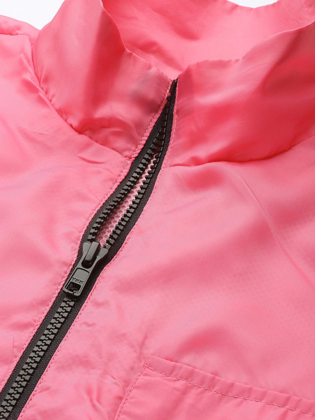 DressBerry Women Pink Solid Lightweight Sporty Jacket
