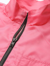 DressBerry Women Pink Solid Lightweight Sporty Jacket