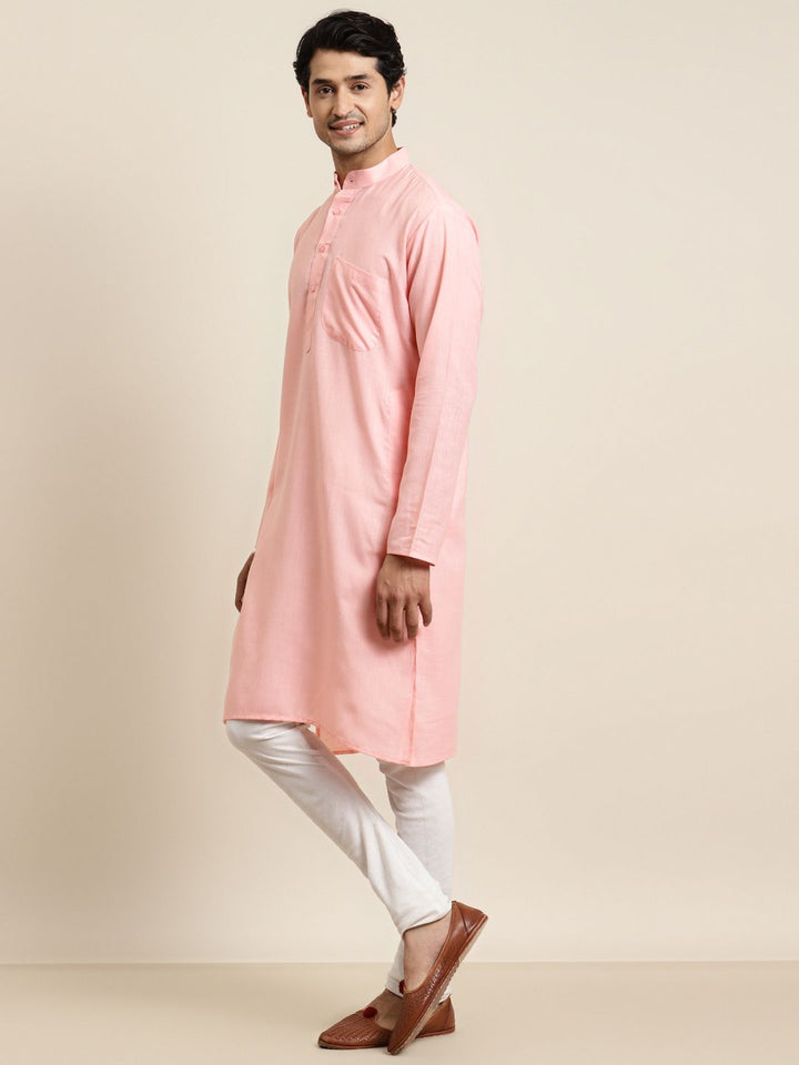 Anug by SOJANYA Men Pink Kurta