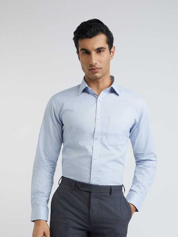 Raymond Pure Cotton Self Design Textured Slim Fit Formal Shirt