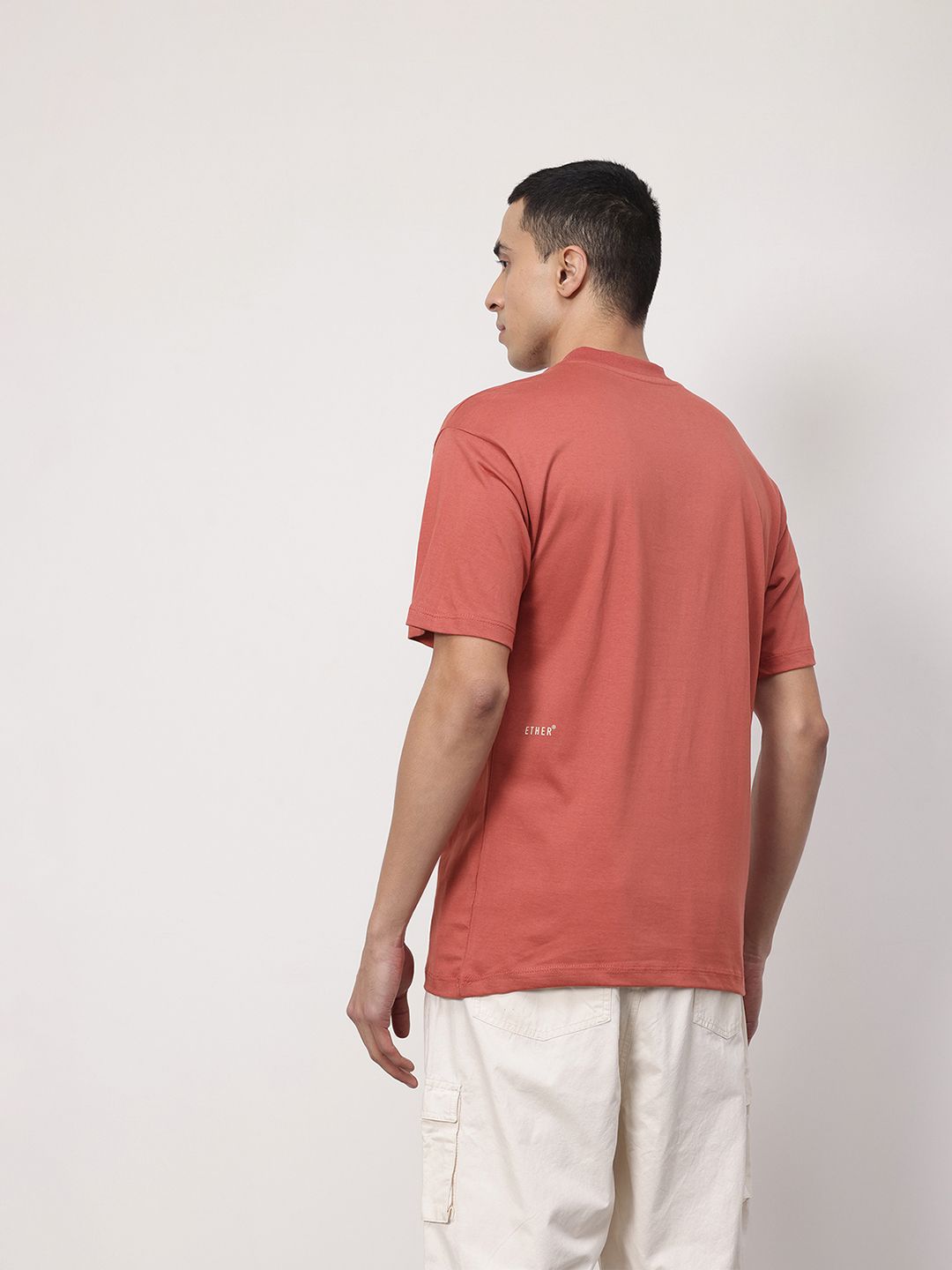 ether Zen Cotton Printed Drop-Shoulder Sleeves Relaxed Fit T-shirt