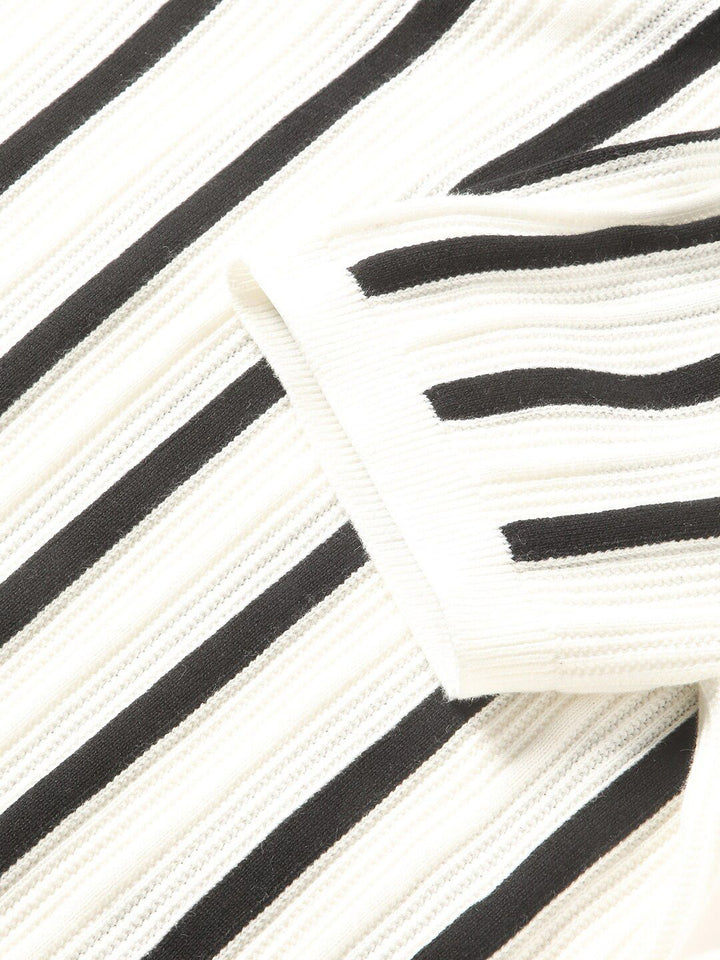 THE BEAR HOUSE Striped Regular Fit Polo Collar Cotton T-shirt