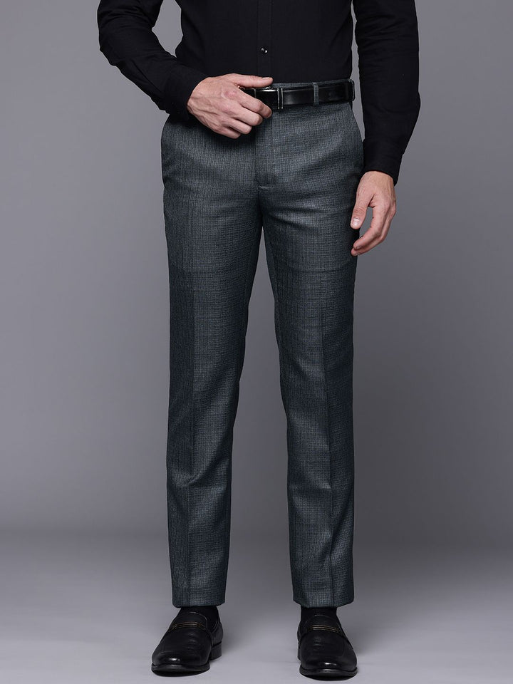 Raymond Men Textured Slim Fit Formal Trousers