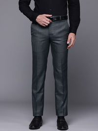 Raymond Men Textured Slim Fit Formal Trousers