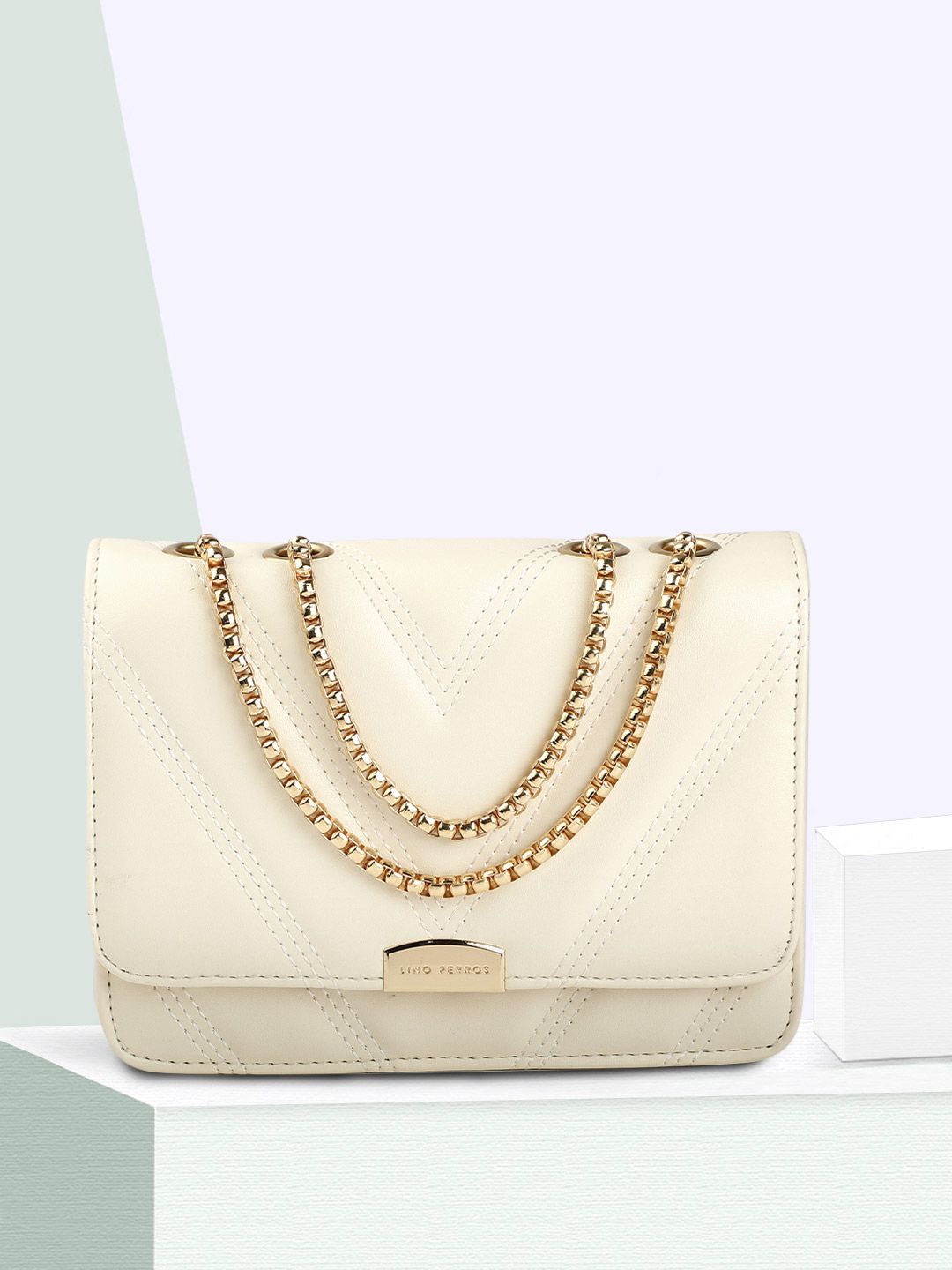 Lino Perros Off-White Quilted Shoulder Bag