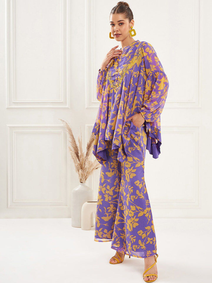 Antheaa Embellished Tunic & Palazzo