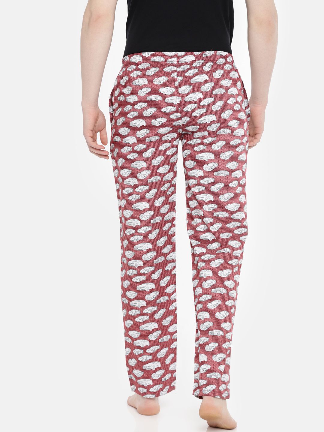 The Indian Garage Co Men Maroon & White Printed Lounge Pants SP18-LNGE03-06