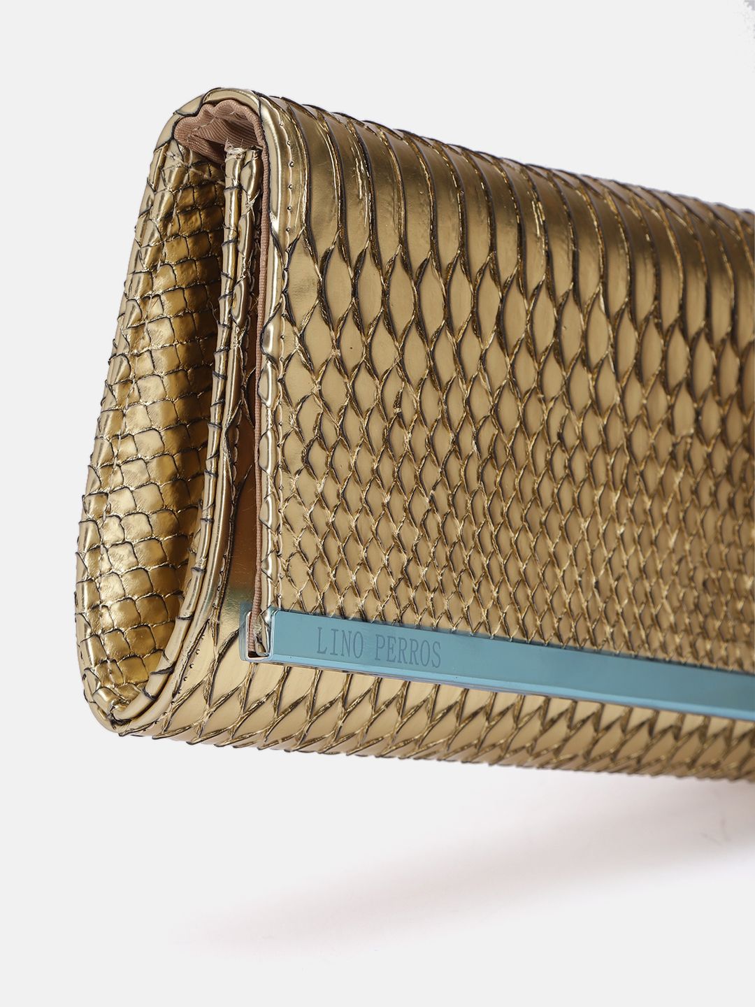 Lino Perros Women Snake Skin Textured Foldover Clutch