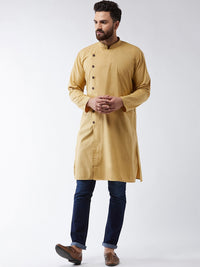 SOJANYA Kurta Lurus Pepejal Berwarna Emas Lelaki
