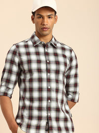 Being Human Pure Cotton Slim Fit Checked Casual Shirt