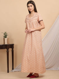 Sweet Dreams Printed Maxi Women Nightdress