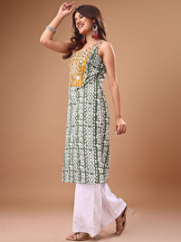KALINI Women Dyed Patchwork Kurta