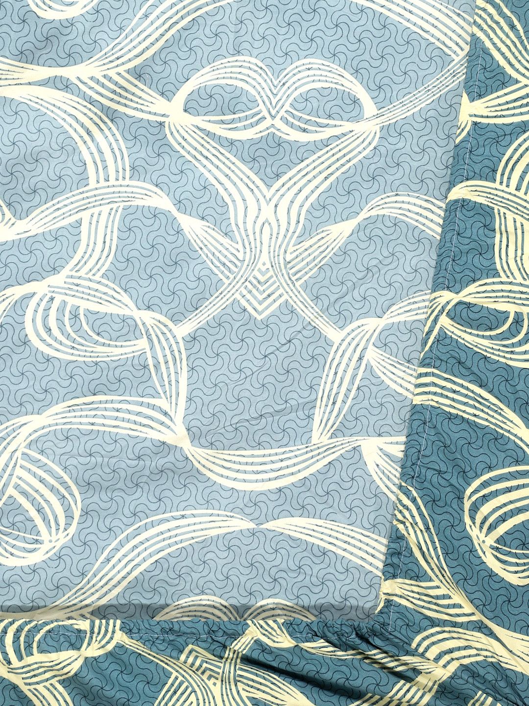 Myntra Elegant Homes Biru & Beige Printed 300 TC Set Cadar King- 250 sm x 225 cm