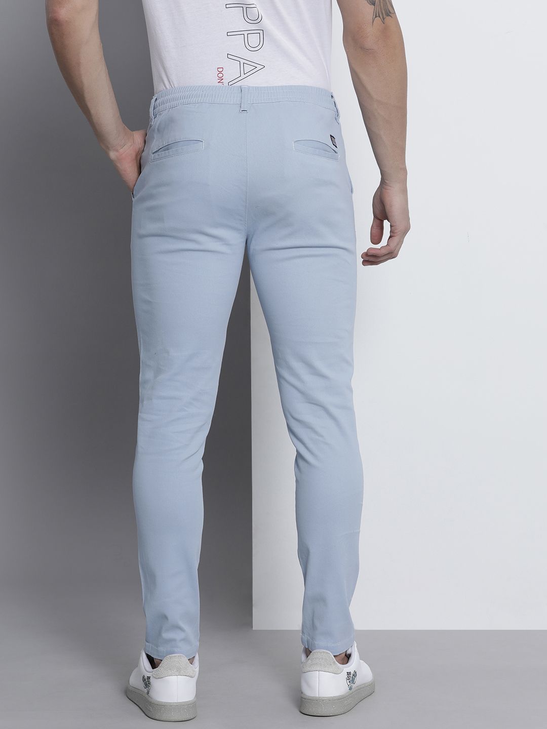 The Indian Garage Co Men Blue Slim Fit Chinos Trousers