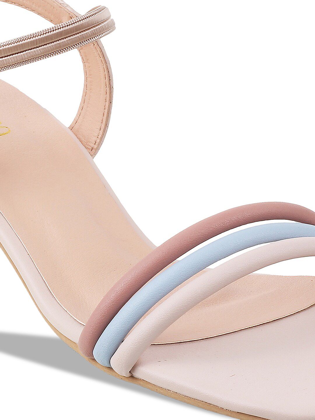 Metro Beige & Peach Coloured Colourblocked Block Heels