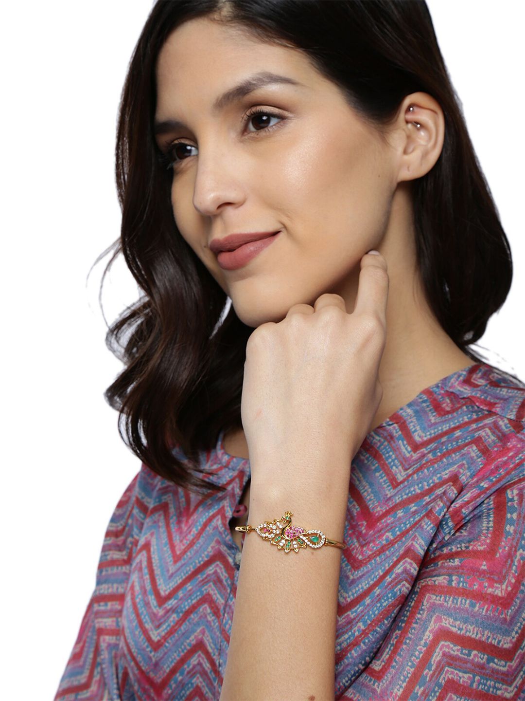 Gelang Gaya Bangle Saduran Emas Zaveri Pearls