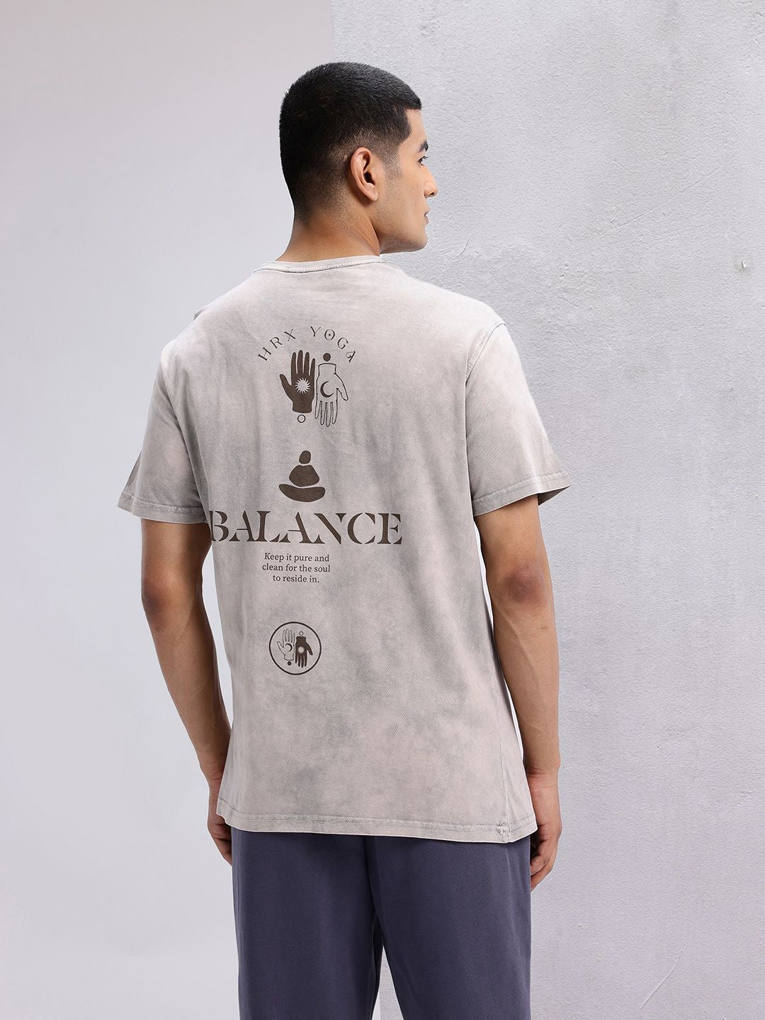 HRX by Hrithik Roshan Men Typography Printed Pure Cotton Yoga T-shirt