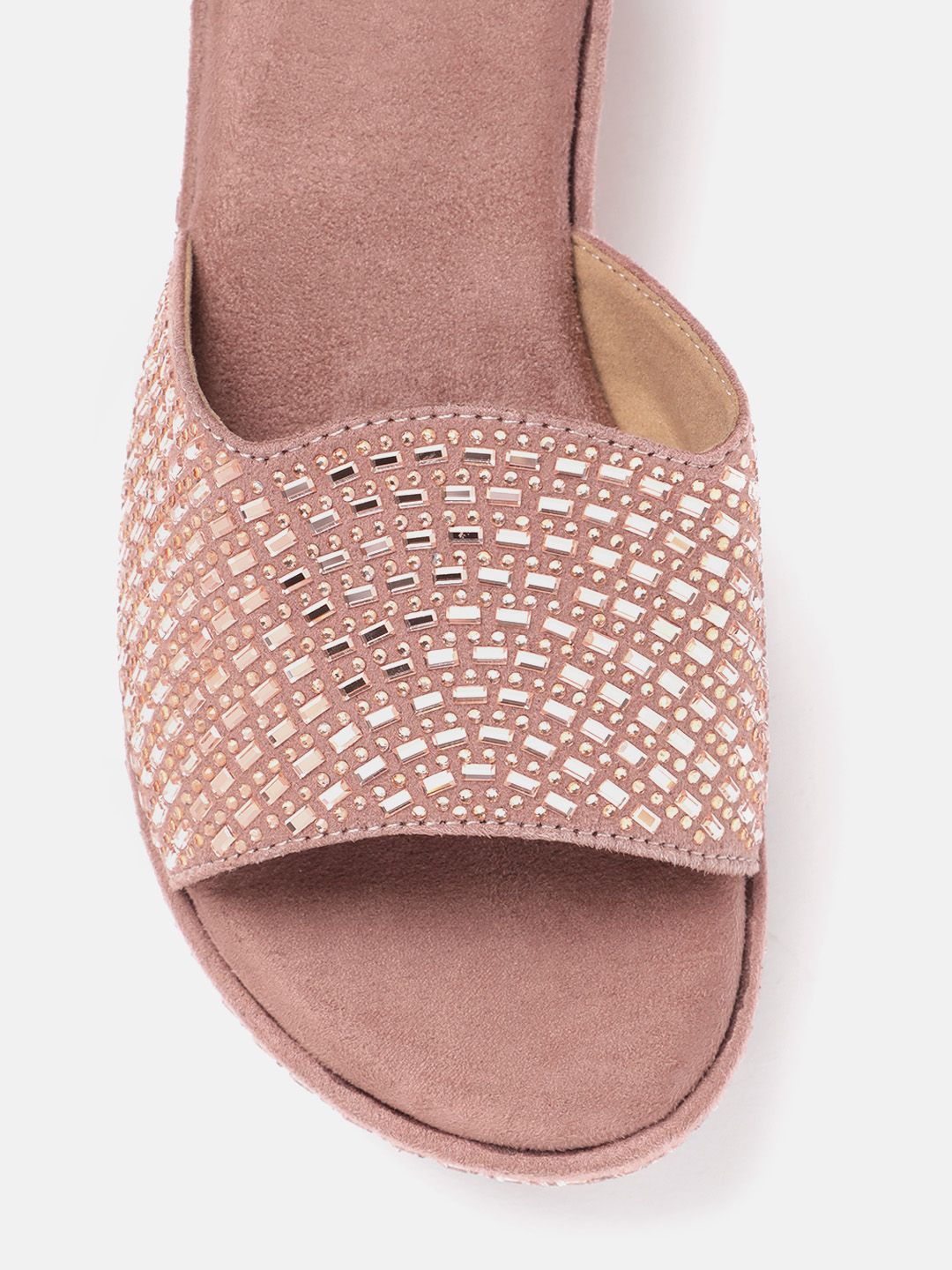 Anouk Embellished Open Back Flatform Heels