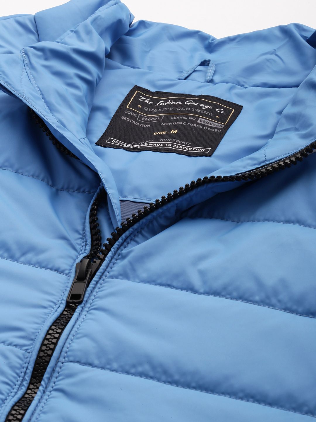 The Indian Garage Co Men Zip-Front Puffer Jacket with Zip Pockets