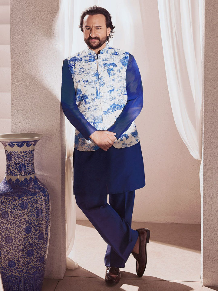 House of Pataudi Printed Rozana Nehru Jackets