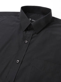 Hancock Men Black Black Slim Formal Shirt