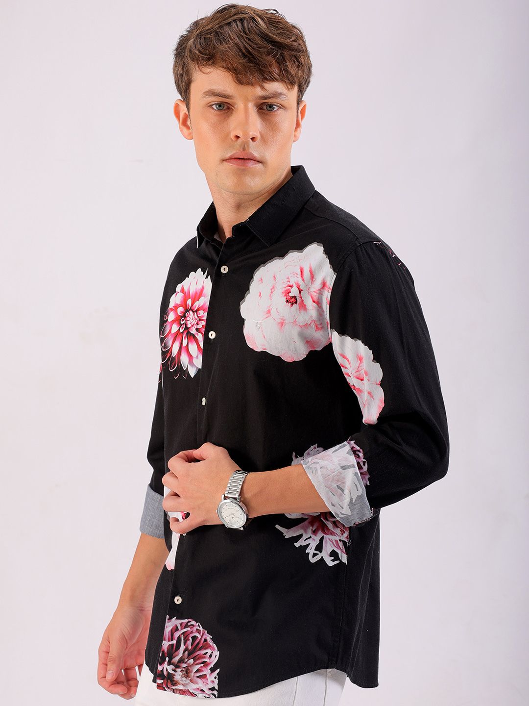 The Indian Garage Co Men Slim Fit Floral Opaque Printed Shirt