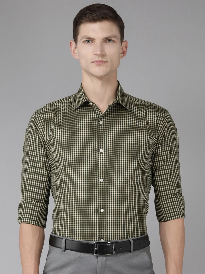 Park Avenue Slim Fit Micro Checked Pure Cotton Formal Shirt