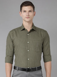 Park Avenue Slim Fit Micro Checked Pure Cotton Formal Shirt
