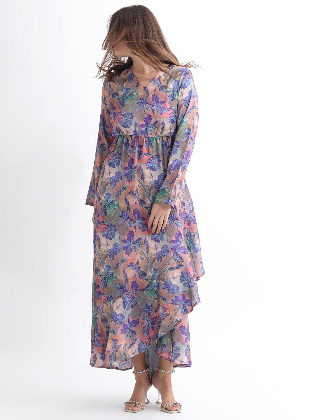 RAREISM Floral Printed V-Neck Maxi Dress