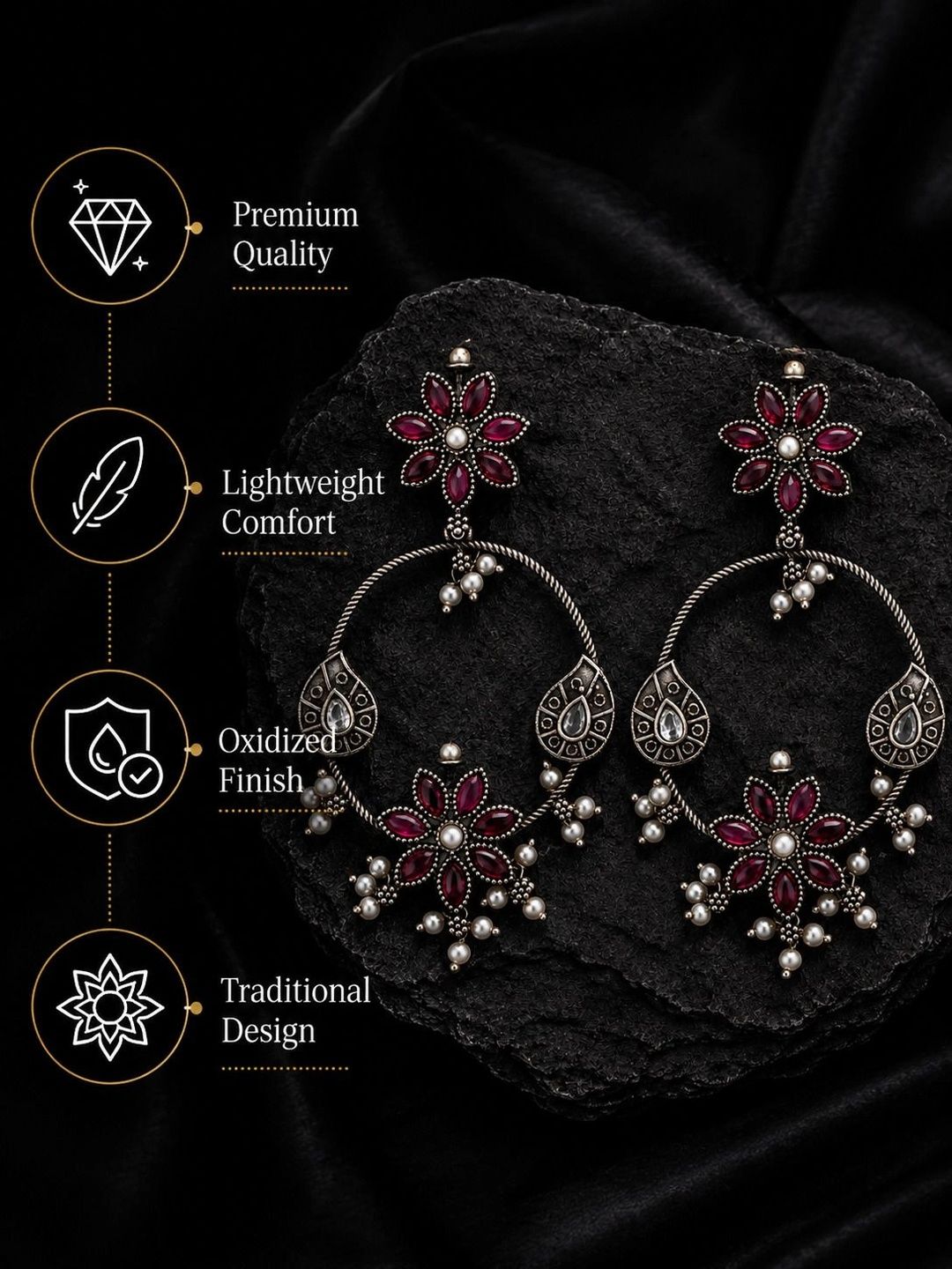 PANASH Circular Chandbalis Earrings
