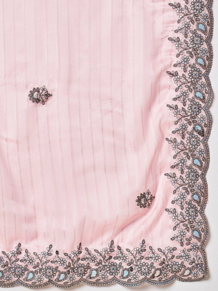 Saree mall Embellished Sequinned Poly Georgette Sarees