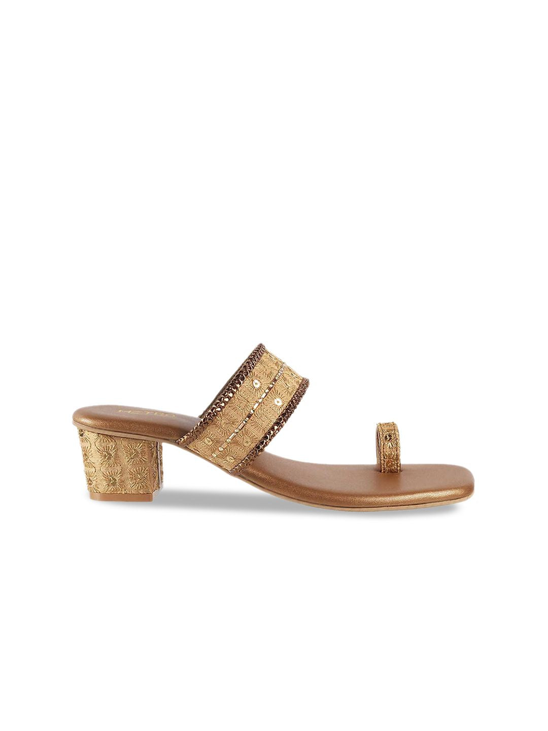 Metro Embellished One-Toe Block Heels