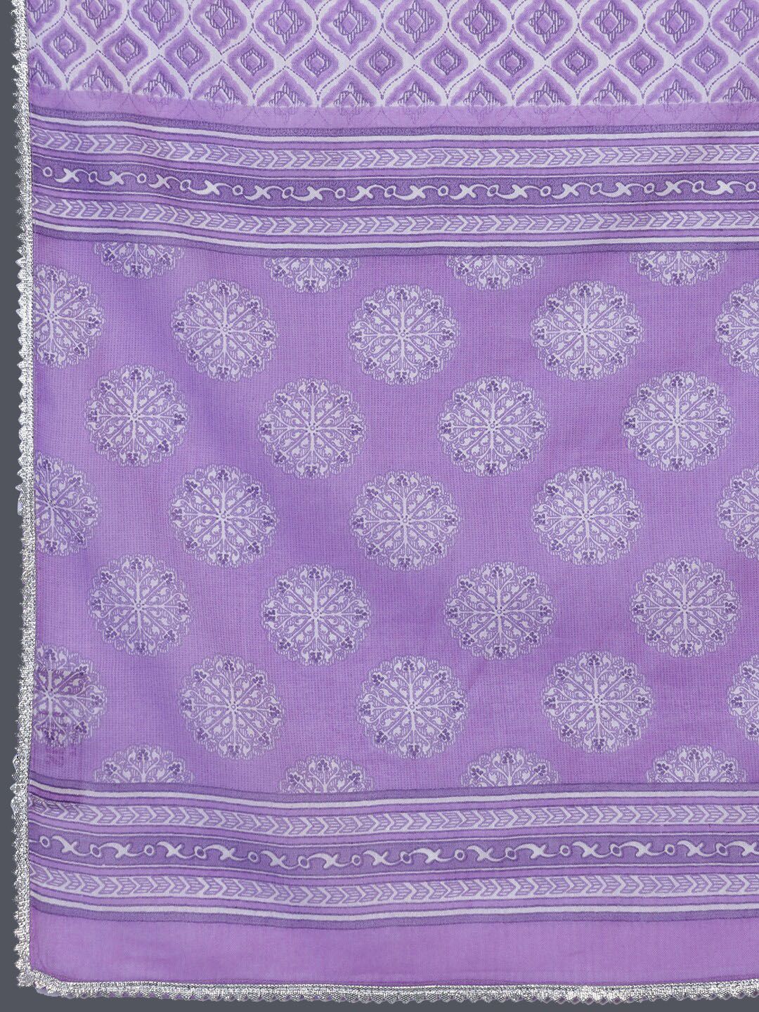 Libas Ethnic Motifs Printed A-Line Pure Cotton Kurta with Trousers & Dupatta