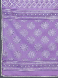 Libas Ethnic Motifs Printed A-Line Pure Cotton Kurta with Trousers & Dupatta