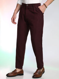 Campus Sutra Men Comfort Mid-Rise Relaxed Fit Trousers