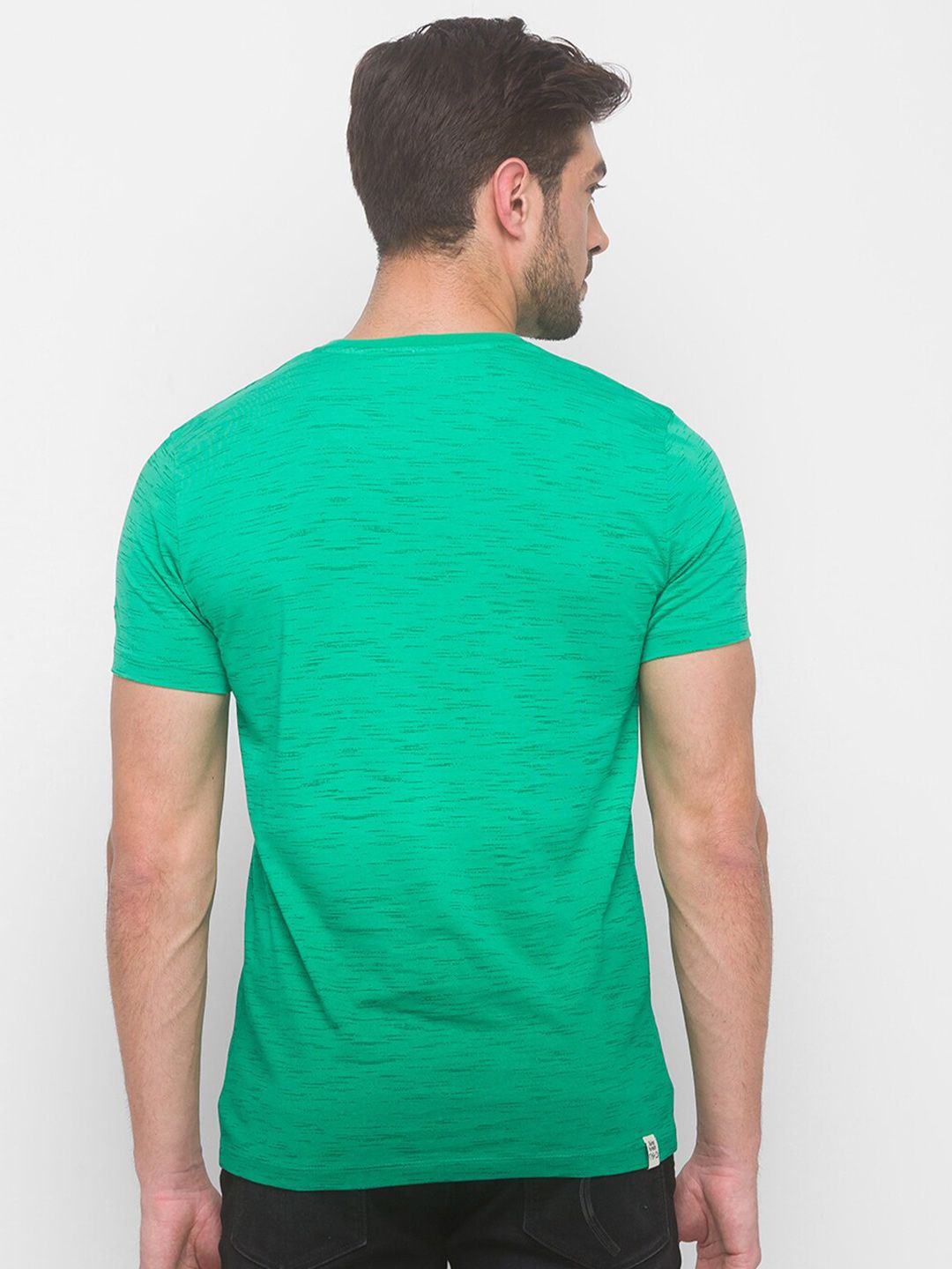 Being Human Men Green Typography Printed Slim Fit Cotton T-shirt