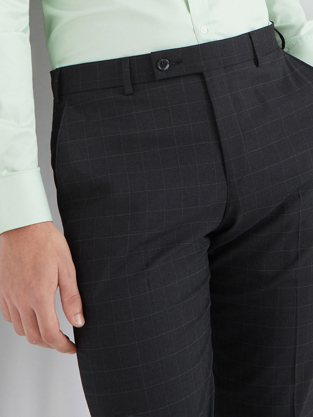 Park Avenue Men Mid-Rise Checked Formal Trouser