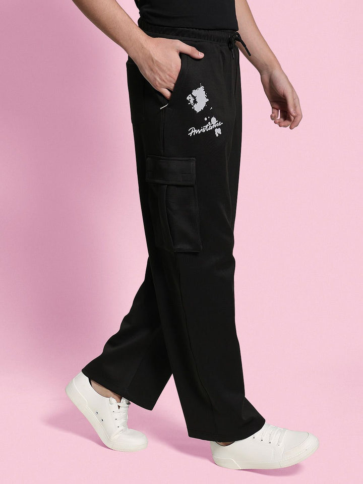 Bene Kleed Men Printed Plated Interlock Relaxed FitTrousers