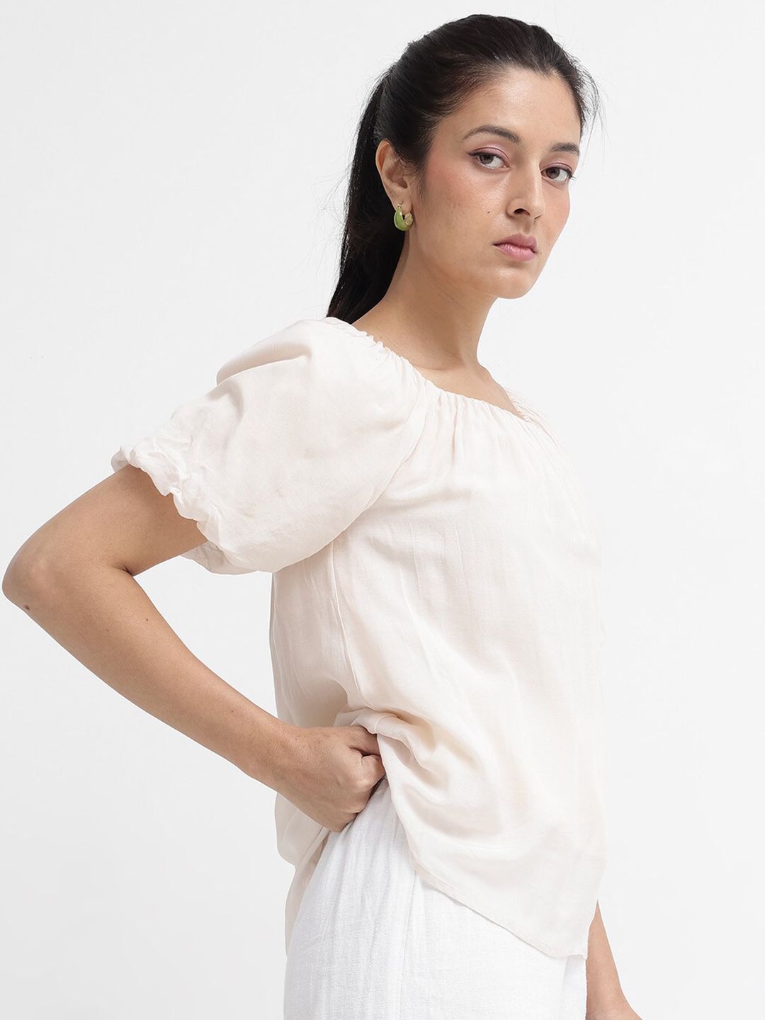 Rareism Off-bahu Puff Lengan Atas