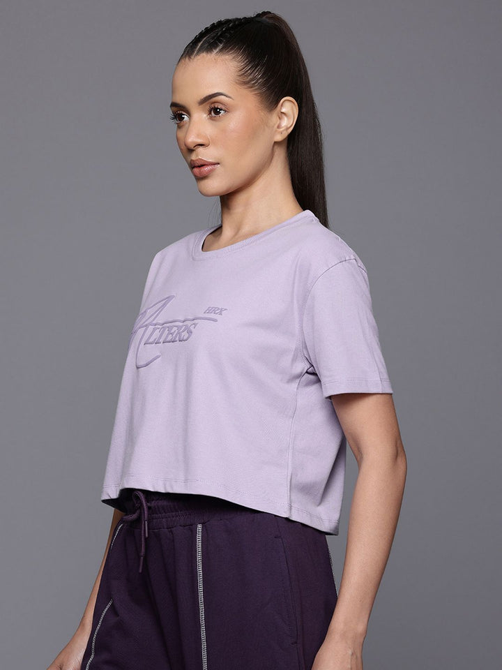 HRX by Hrithik Roshan Lifestyle Typography Print Crop T-shirt