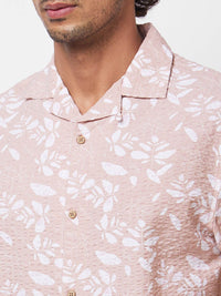 SPYKAR Floral Printed Cuban Collar Cotton Casual Shirt