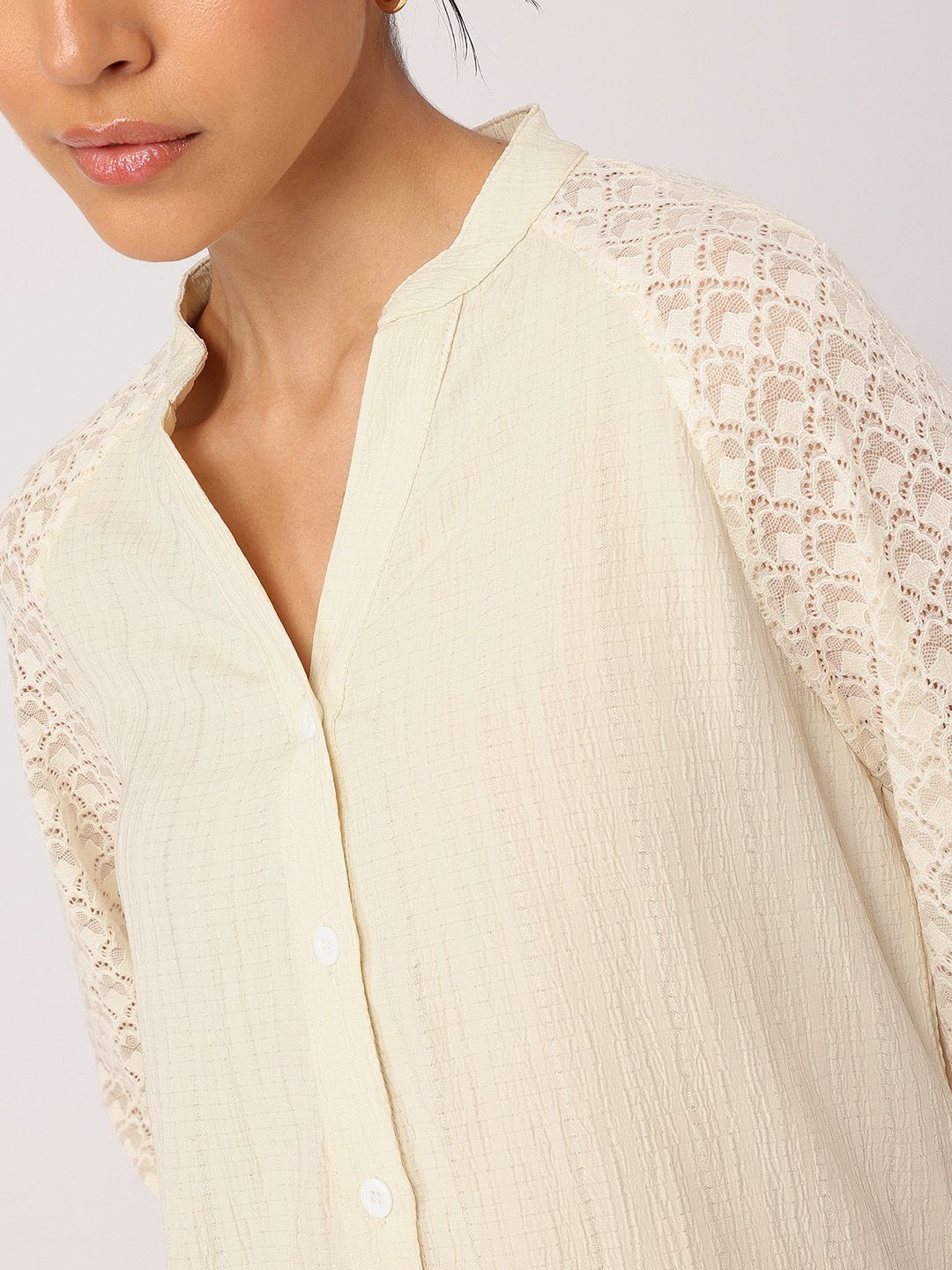 DressBerry Lace-y Lady Glamourous Textured Shirt