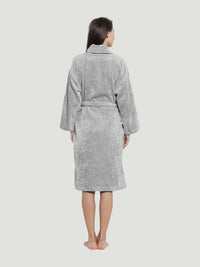 MYTRIDENT Grey Pure Cotton Soft & Comfortable Bathrobe